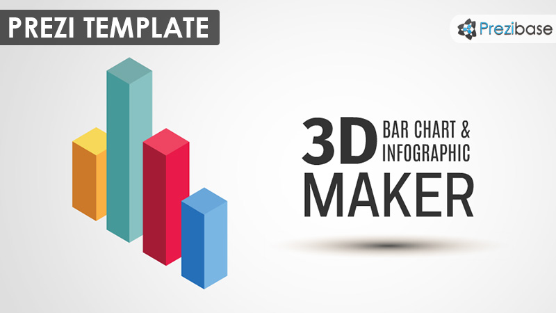 3D bar chart graph maker kit business prezi template diagram
