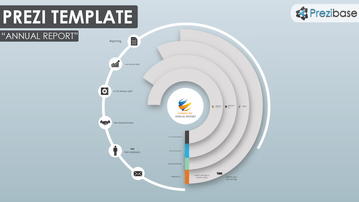 annual report circle infographic prezi template