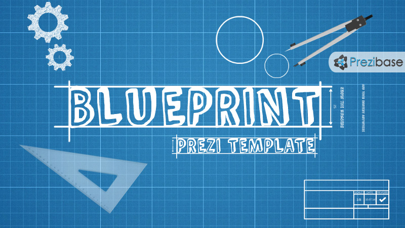 blueprint sketch drawing prezi template 3d background marketing