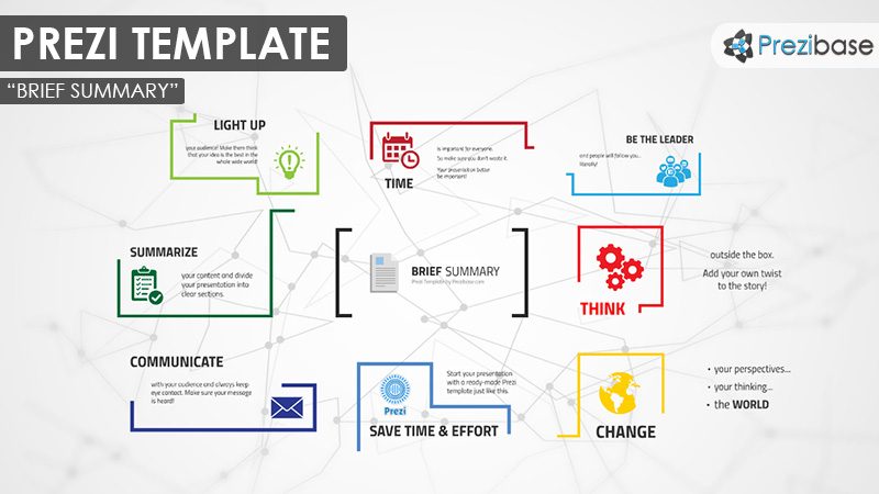 brief summary business report infographic prezi template