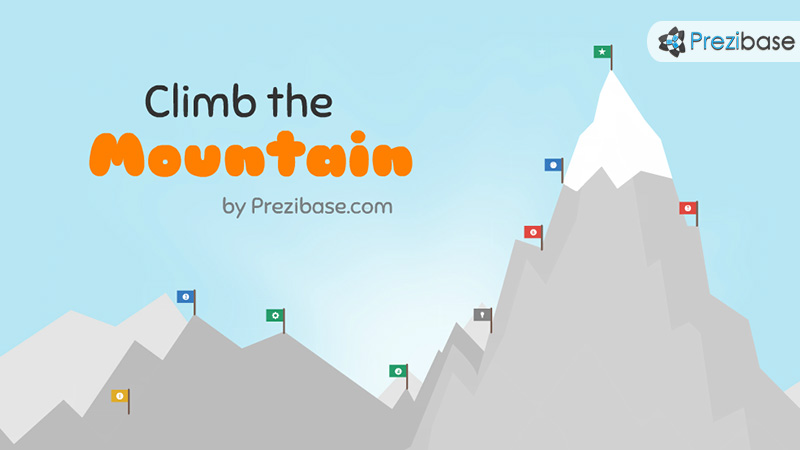 Climb the mountain hill prezi template for presentations