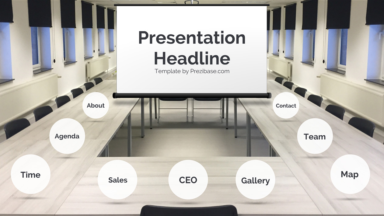 Creative company board meeting Prezi Next presentation template