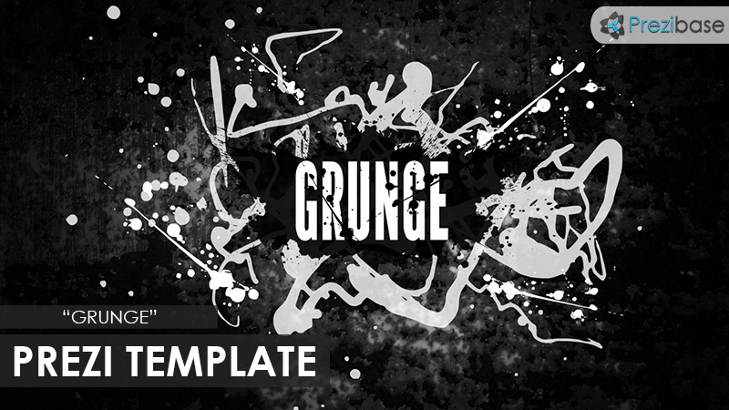 grunge dark abstract creative flow ink spot prezi template