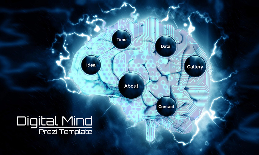 Digital Artificial Intelligence Mind Presentation Template
