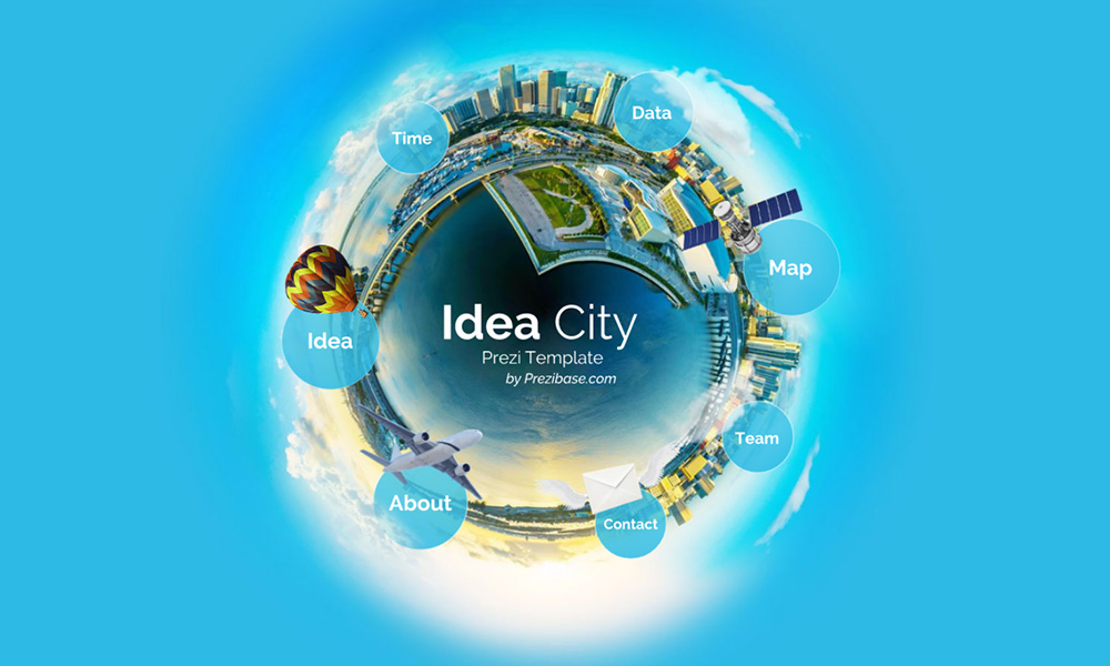 Idea city 3d creative globe presentation template