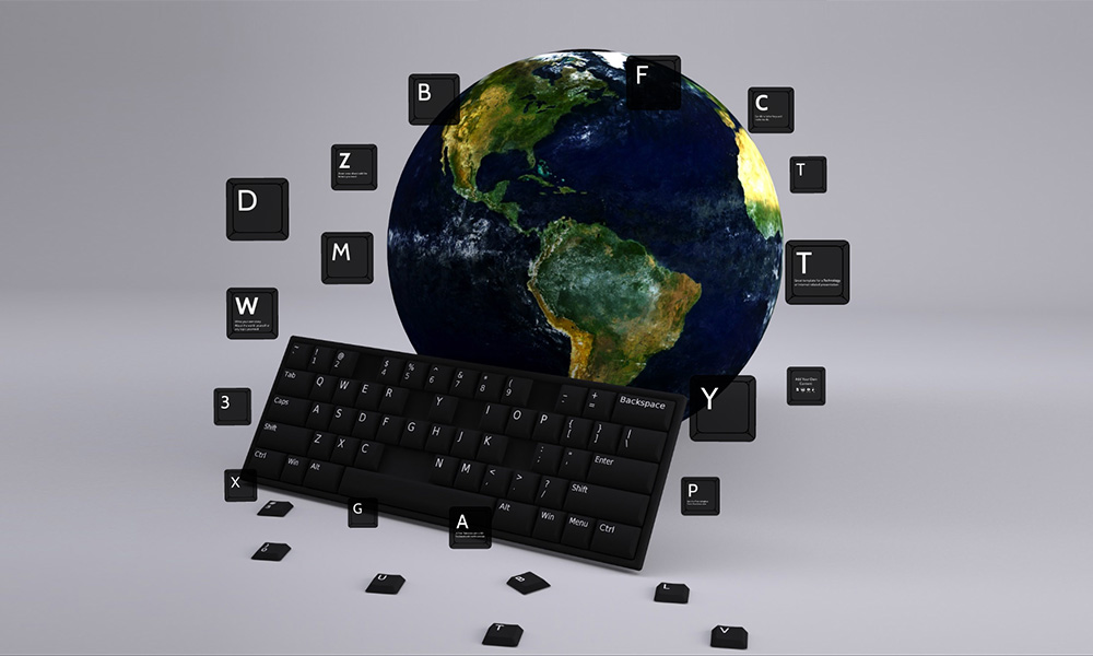 presentation prezi online keyboard and world 3D template