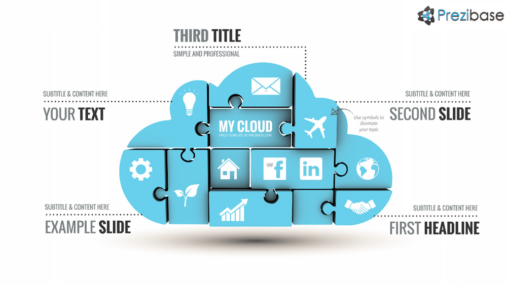 3D cloud hosting cloud service template for prezi presentation