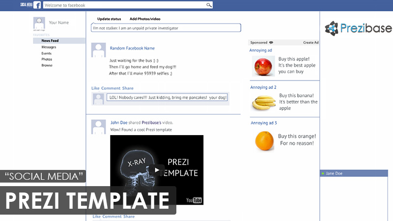 social media marketing facebook prezi template