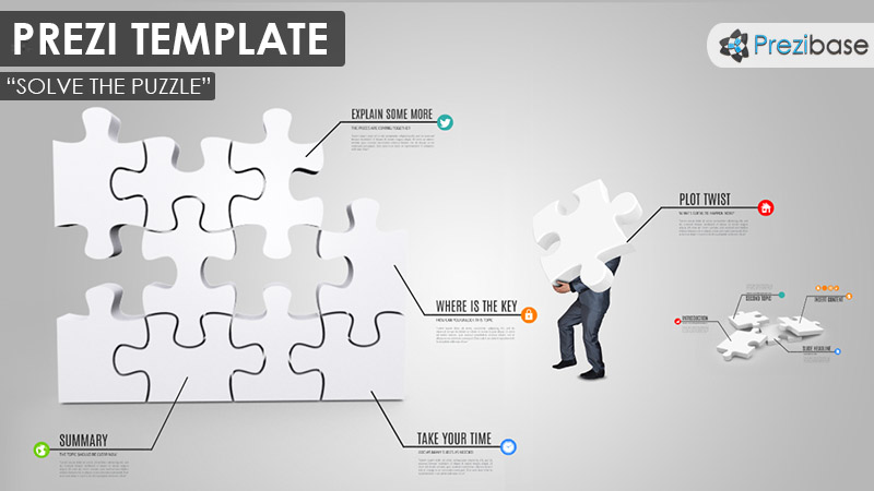 Businessman 3D Puzzle infographic prezi template