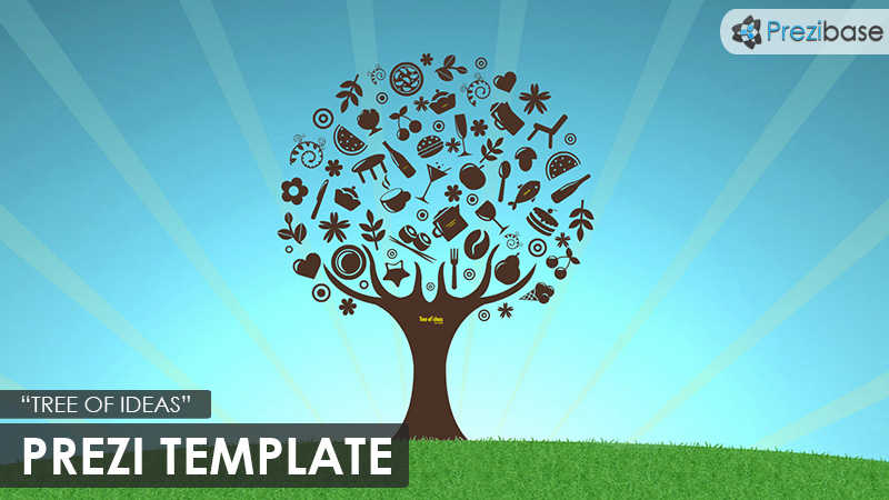 Tree of ideas icons creative prezi template