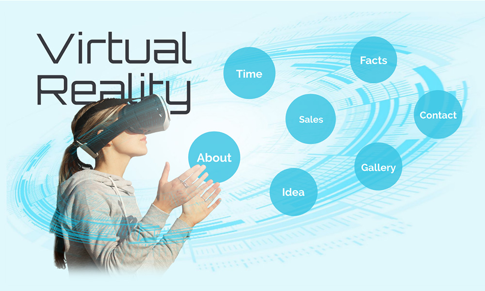 VR Virtual reality headset 3D prezi next presentation template
