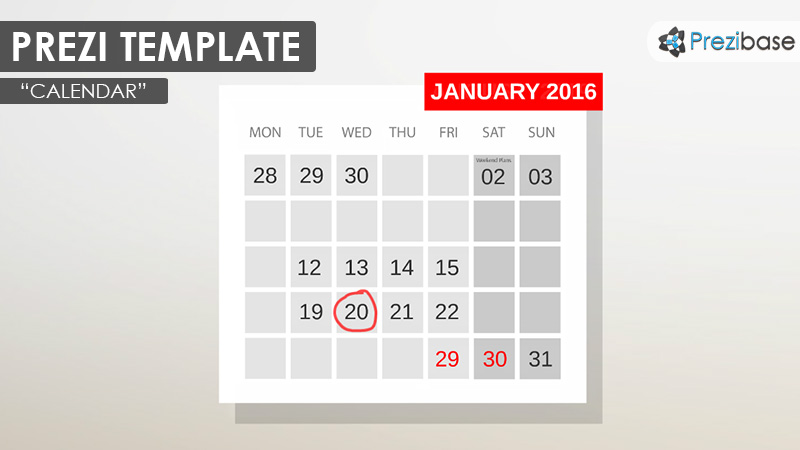 calendar events date prezi template