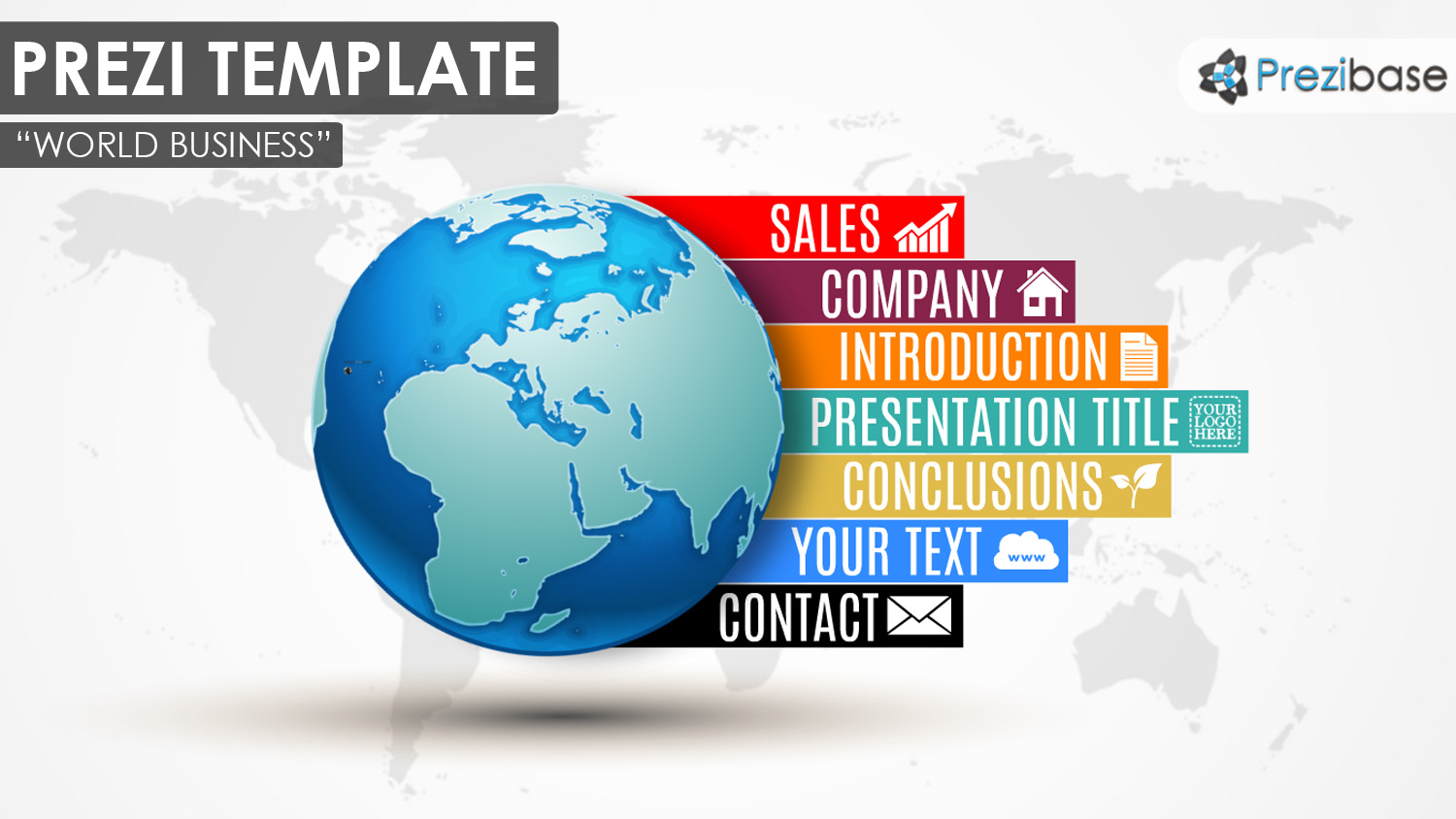 professional 3D business and infographic diagram with earth prezi template